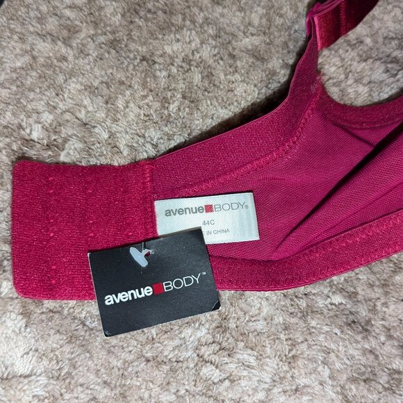 44C Avenue Body Burgundy Bra With Satin Trim from Lane Bryant Store - NWT - Picture 7 of 7